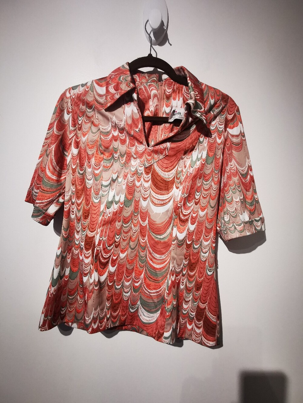 Vintage 70s Linda Originals Montreal 3 Piece Psychedelic Skirt Set With Belt - Picture 9 of 12